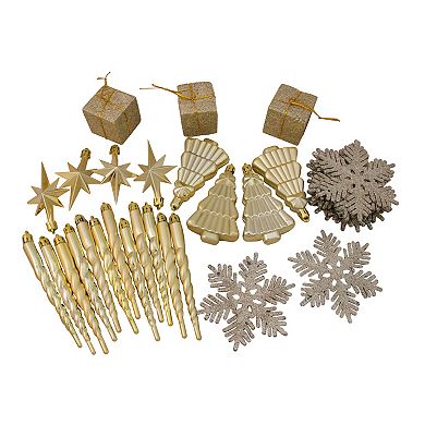 Northlight Champagne Gold Shatterproof Christmas Ornaments
