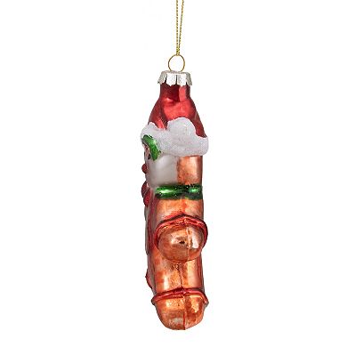 Northlight 5-in. Gingerbread Man with Santa Hat Hanging Glass Christmas Ornament