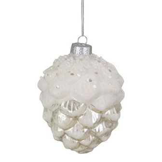 Northlight Seasonal Silver Frosted Pine Cone Glass Christmas Ornament