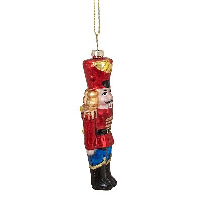 Northlight 5.5" Shiny Red Nutcracker Soldier Hanging Glass Christmas Ornament