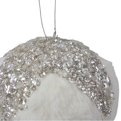 Northlight 4.25-in. White & Silver Faux Fur Christmas Ornament