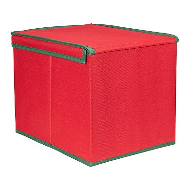 Northlight Seasonal Red & Green Christmas Ornament Storage Box & Removable Dividers