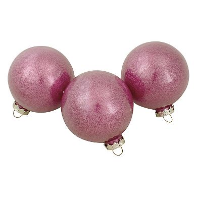 Northlight Seasonal Magenta Pink Finial & Glass Ball Christmas Ornaments 12-piece Set