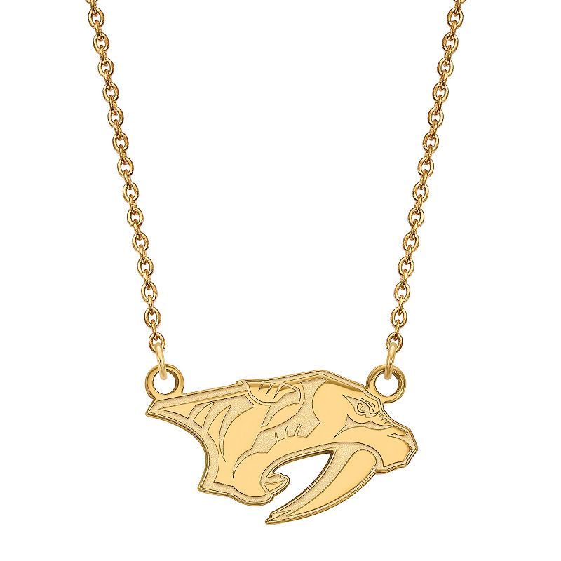LogoArt Nashville Predators 10k Gold Small Logo Pendant Necklace, Womens,