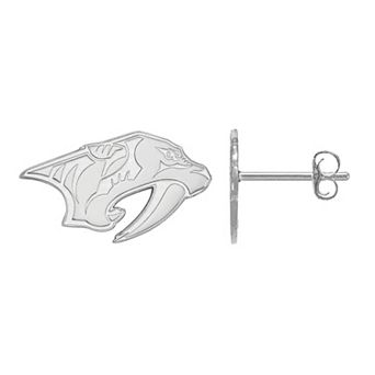 LogoArt Nashville Predators Sterling Silver Mini Logo Stud Earrings