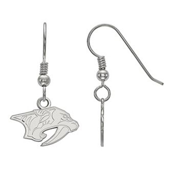 LogoArt Nashville Predators Sterling Silver Mini Dangle Earrings