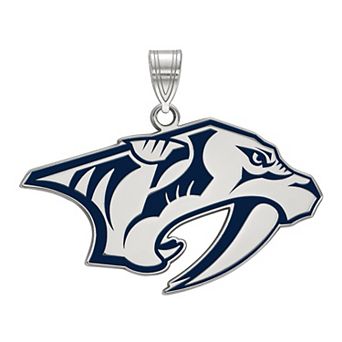 LogoArt Nashville Predators Sterling Silver Large Enamel Logo Pendant