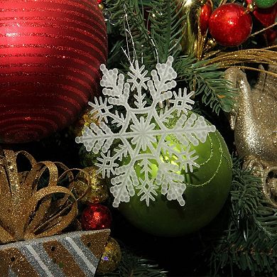 Northlight 24-Piece White Glitter Snowflake Christmas Ornament Set