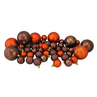 Northlight 125-Count Chocolate Brown Burnt Orange Christmas Ornaments