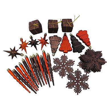 Northlight 125-Count Chocolate Brown Burnt Orange Christmas Ornaments