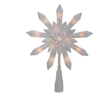 Northlight Seasonal 9 in Lighted White Snowflake Christmas Tree Topper