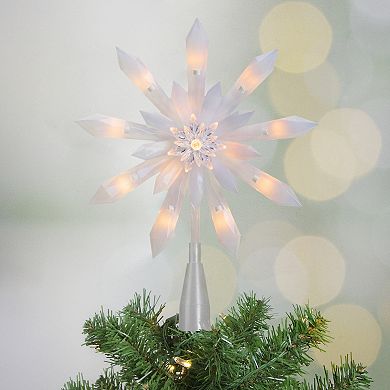 Northlight Seasonal 9-in. Lighted White Snowflake Christmas Tree Topper