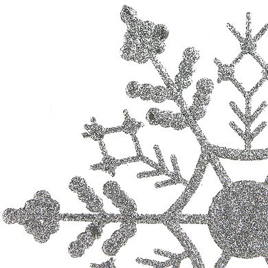 Northlight Set of 24 Silver Splendor Glitter Snowflake Christmas Ornaments