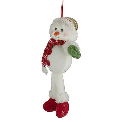 Northlight Seasonal Jolly Smiling Plush Snowman Hanging Christmas Ornament