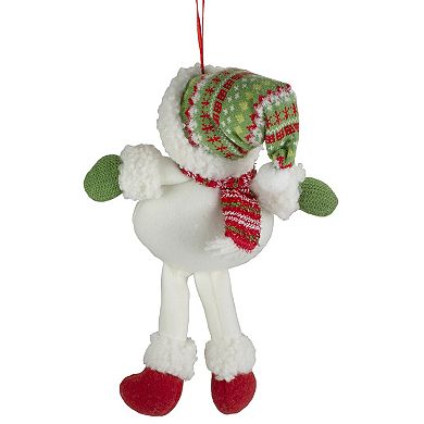 Northlight Seasonal Jolly Smiling Plush Snowman Hanging Christmas Ornament