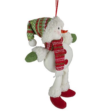 Northlight Seasonal Jolly Smiling Plush Snowman Hanging Christmas Ornament