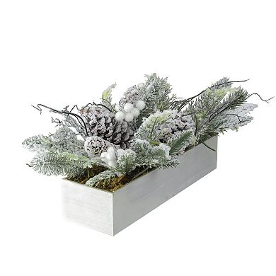 Northlight 19.5" Frosted Winter Foliage Christmas Tabletop Decoration
