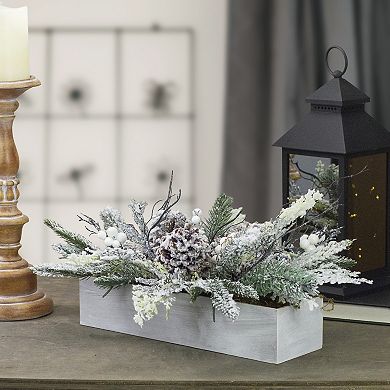 Northlight 19.5" Frosted Winter Foliage Christmas Tabletop Decoration