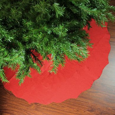 Northlight Red Scalloped Edge Christmas Tree Skirt