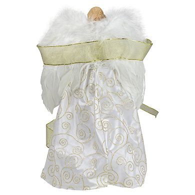Northlight 14" Lit White and Gold Angel Christmas Tree Topper