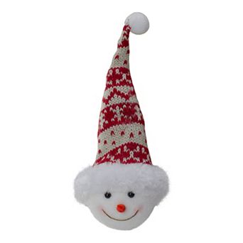 Northlight 7 in Smiling Snowman Head Wearing A Winter Hat Christmas Ornament
