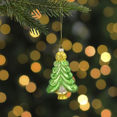 Northlight Seasonal Green & Gold Glass Christmas Tree Ornament