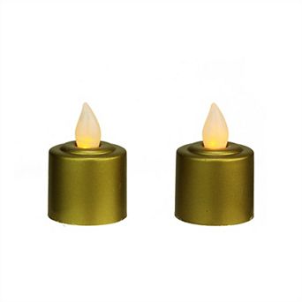 Northlight 2 pc Battery Operated LED Flickering Amber Lighted Votive Candles Set