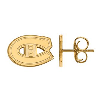 LogoArt Montreal Canadiens 14k Gold Mini Logo Stud Earrings