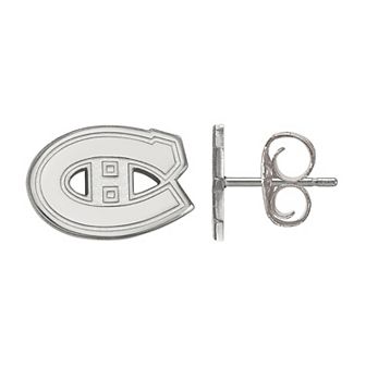 LogoArt Montreal Canadiens Sterling Silver Mini Logo Stud Earrings