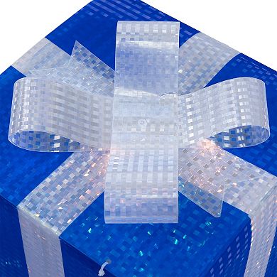 Northlight 3-Piece White and Blue Shimmering Lighted Hanukkah Gift Box Set