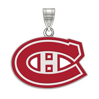 LogoArt Montreal Canadiens Sterling Silver Medium Enamel Logo Pendant