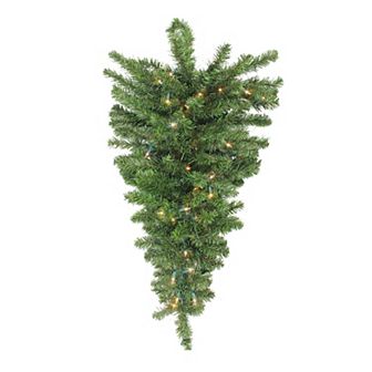 Northlight 30" Pre-Lit Canadian Pine Artificial Christmas Teardrop Door Swag