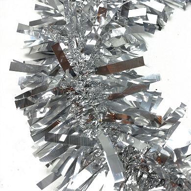 Northlight 50-Foot Shiny Silver Wide-Cut Unlit Christmas Tinsel Garland