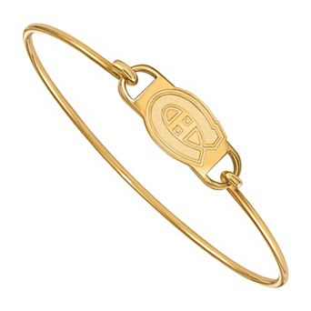 LogoArt Montreal Canadiens 14k Gold Over Silver Wire Bangle Bracelet