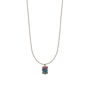 Cubic Zirconia Macaron Stack Pendant Necklace