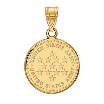 LogoArt Sterling Silver United States Army Medium Disc Pendant