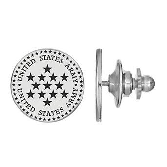 LogoArt Sterling Silver United States Army Epoxied Disc Lapel Pin