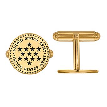 LogoArt Sterling Silver United States Army Epoxied Disc Cuff Links