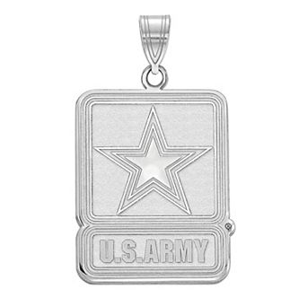 LogoArt Sterling Silver United States Army Medium Logo Pendant