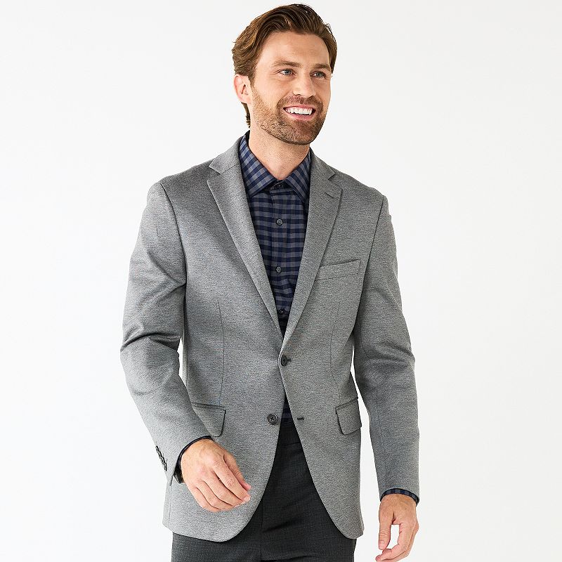 Mens Apt. 9 Premier Flex Slim-Fit Knit Sport Coat, Size: 52 REG, Med Grey
