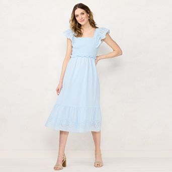 Women's LC Lauren Conrad Eyelet Smocked Midi Dress