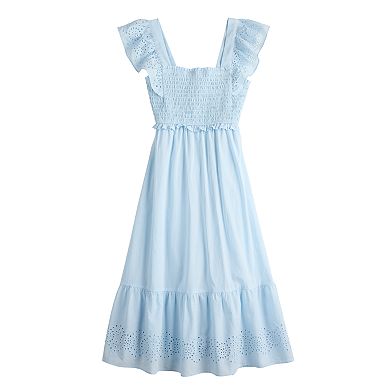 Women's LC Lauren Conrad Eyelet Smocked Midi Dress