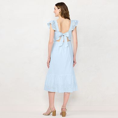 Women's LC Lauren Conrad Eyelet Smocked Midi Dress