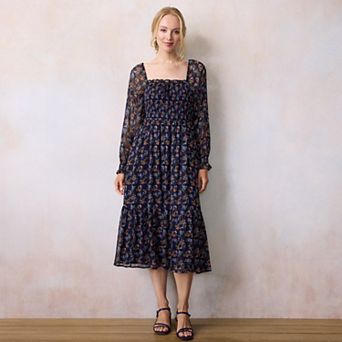 Women's LC Lauren Conrad Eyelet Smocked Midi Dress