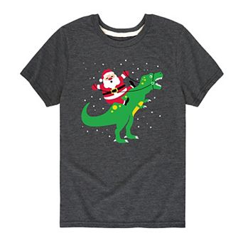 Boys 8-20 Santa Riding T Rex Graphic Tee