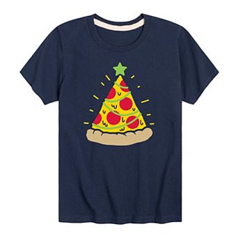 Boys 8-20 Pizza Christmas Tree Graphic Tee
