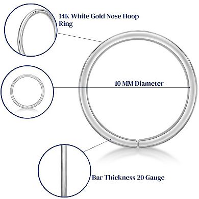 Lila Moon 14k Gold 10 mm Hoop Nose Ring