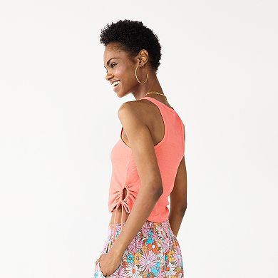 Juniors' SO® Side Keyhole Racerback Tank Top