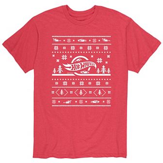 Men's Hot Wheels Ugly Christmas Sweater Pattern Tee