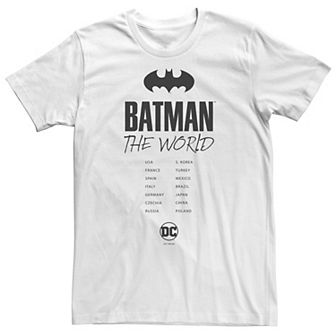 Big & Tall DC Comics Batman: The World Bat Logo Stamp Tee
